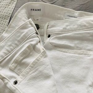Frame L'Homme Skinny White Jeans